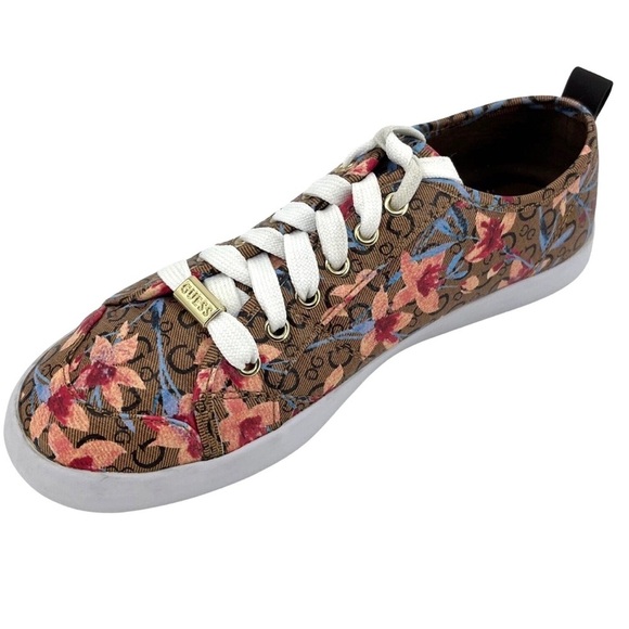 Guess NEW Goodlie Floral Patterned Coated Canvas Sneakers Lace-Up, Women’s Sz 10 - Picture 4 of 11
